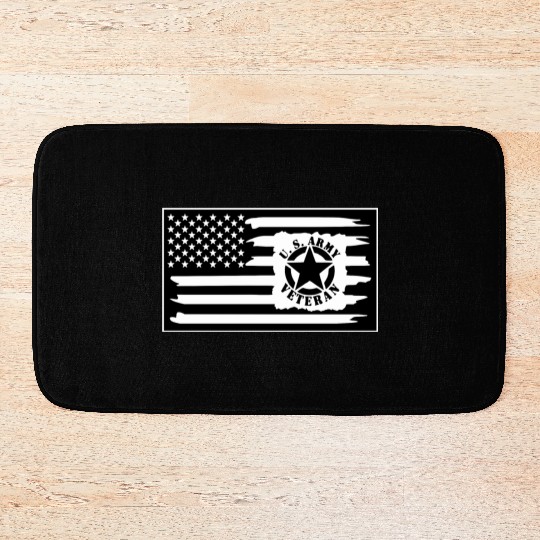 Army Veteran Flag LIKE US ON FB #USAPatriotGraphic Bath Mats