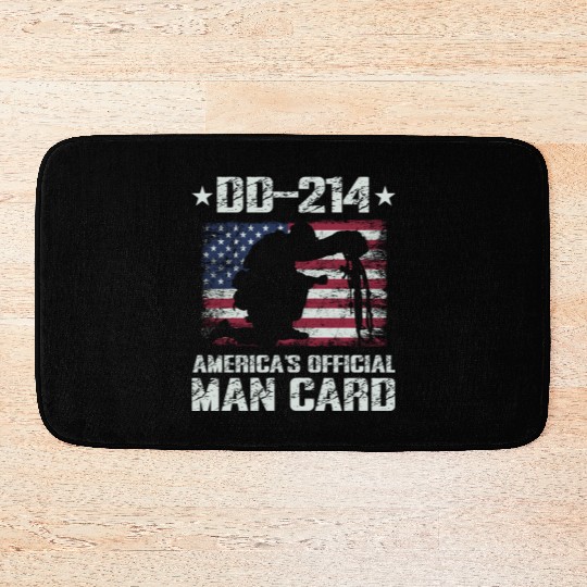 DD-214 America's Official Man Card Veteran Pride Bath Mats