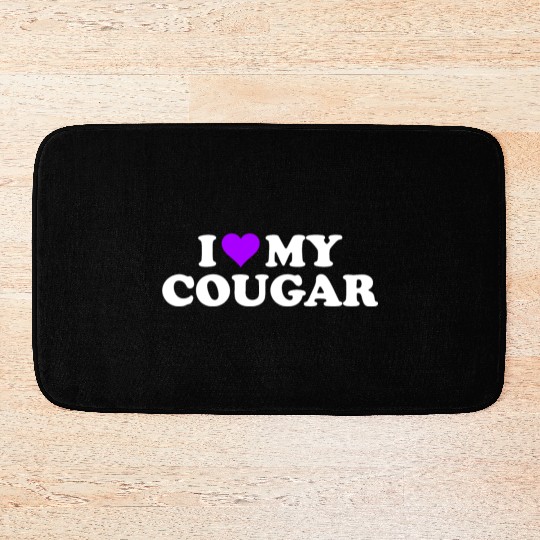 I Love Cougars Cougar Humor Valentine's Day 3BK4 Bath Mats