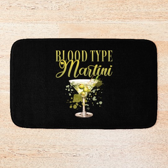 Blood Type Martini Cocktail Bartender Bath Mats