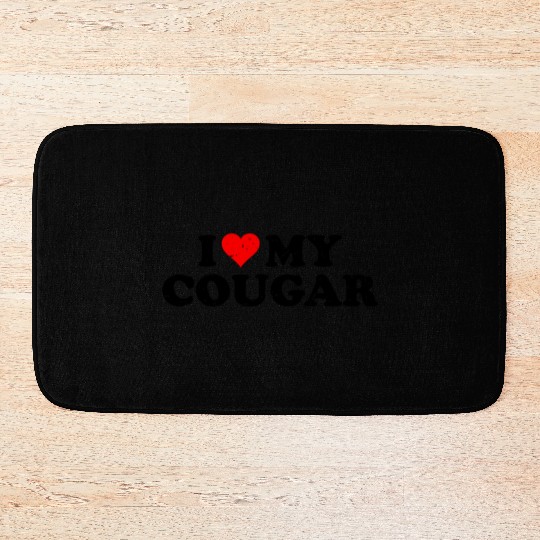 I Love Cougars Cougar Humor Valentine's Day 4WH1 Bath Mats