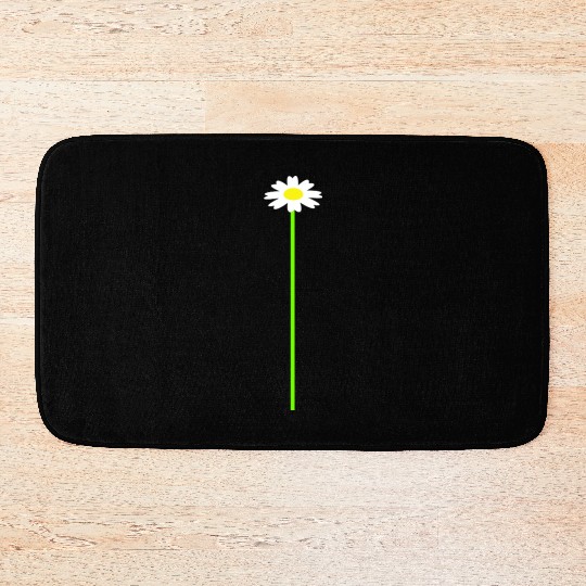 Small Daisy Flower White Decorative Nature Design Bath Mats