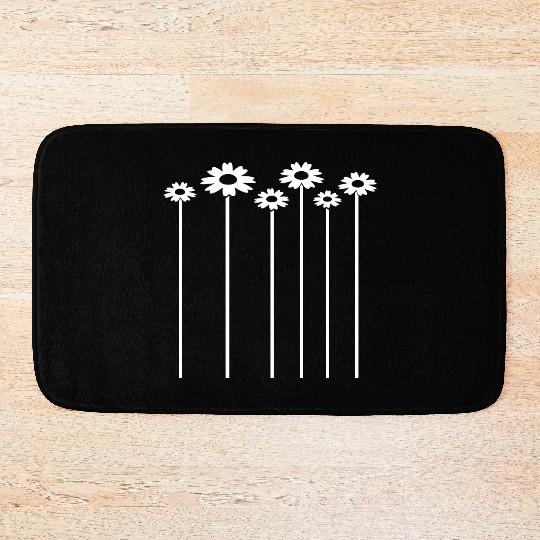 Many Pretty Daisy Flowers Decorative Nature Design Bath Mats