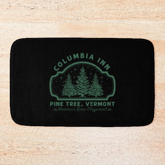 Columbia Inn Pine Tree Vermont White Christmas Bath Mats