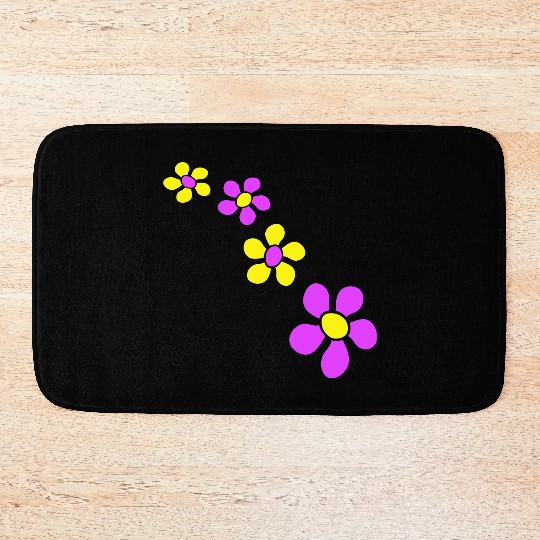 Many Pretty Daisy Flowers Decorative Nature Design Bath Mats