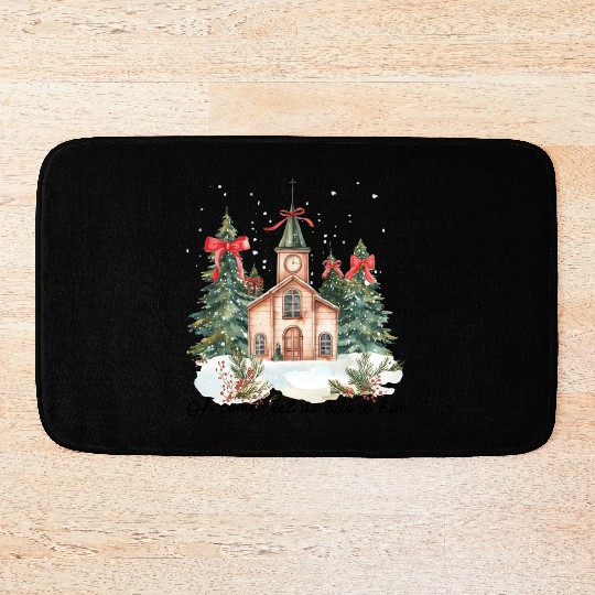 Oh Come Let Us Adore Him Funny Chrismas Jesus Bath Mats