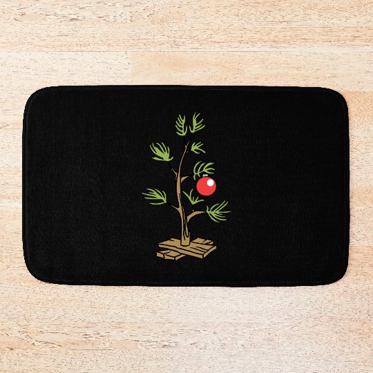 Funny Christmas Tree Peanuts Christmas Bath Mats