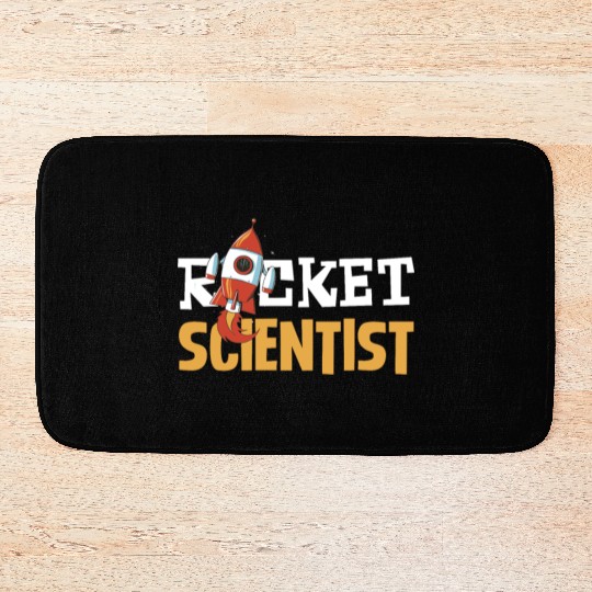 Rocket Scientist Cute Cartoon Rocket Fun Bath Mats