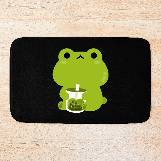 Green Boba Frog Bath Mats