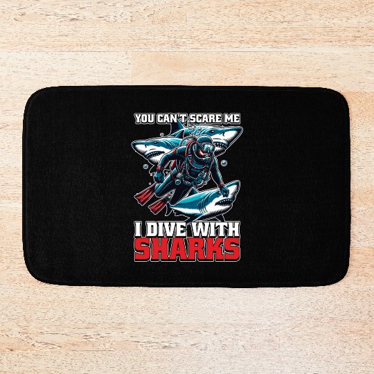 Scuba Diving You Can't Scare Me Snorkeling Swimmer Bath Mats