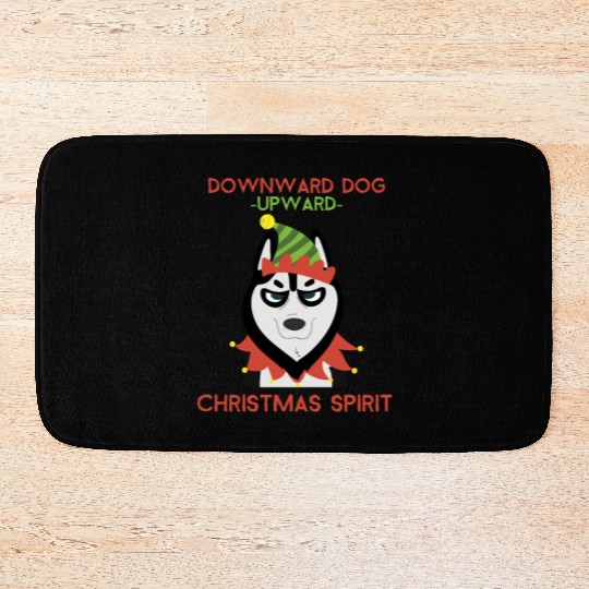 Downward Dog, Upward Christmas Spirit Bath Mats