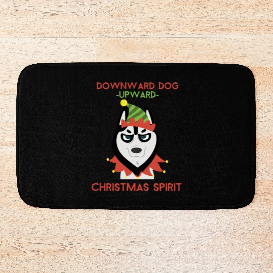 Downward Dog, Upward Christmas Spirit Bath Mats