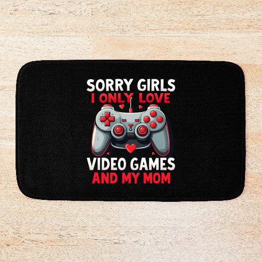 Valentines Day Boys kids Mom Son Video Games Gamer Bath Mats