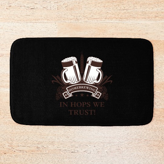 In Hops We Trust Brown Bath Mats