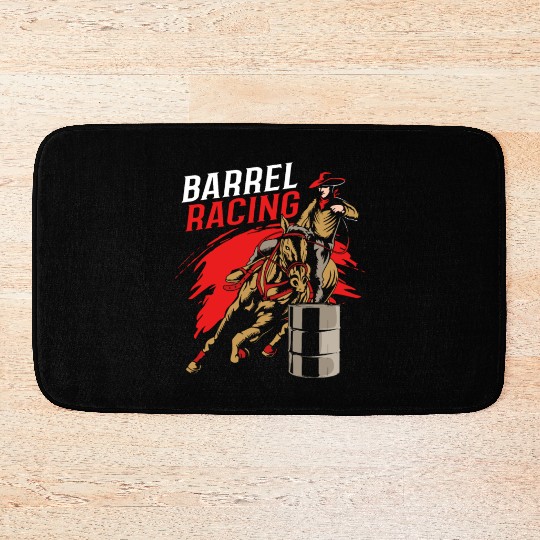Horse Riding Cowgirl Barrel Racing Rodeo Bath Mats