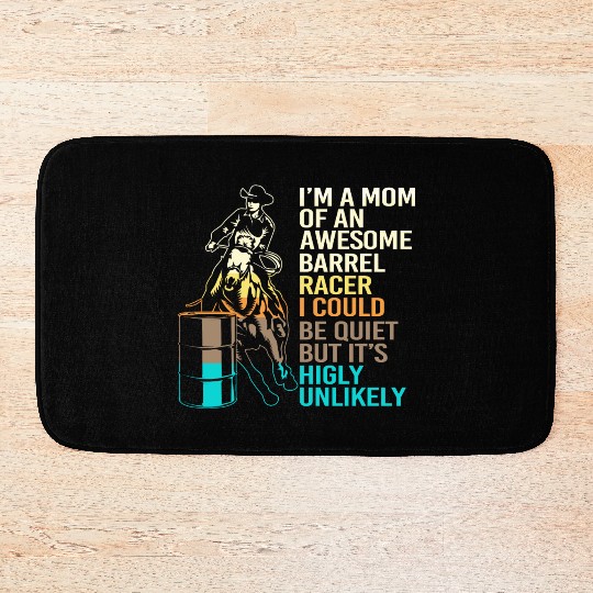 Funny Horseback Riding Cowgirl Barrel Racing Mom Bath Mats