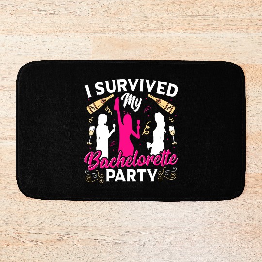 Bridal Party Wedding I Survived My Bachelorette Bath Mats