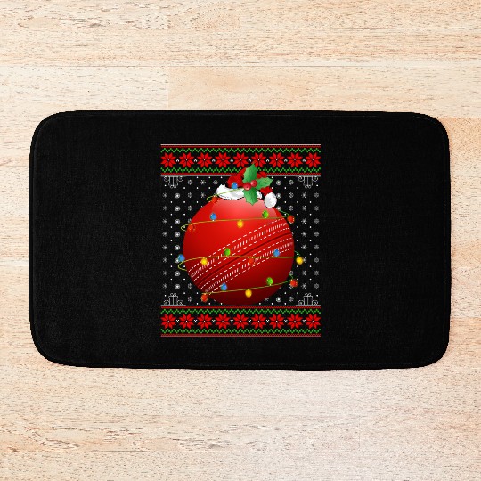 Cricket Player Christmas Bath Mats