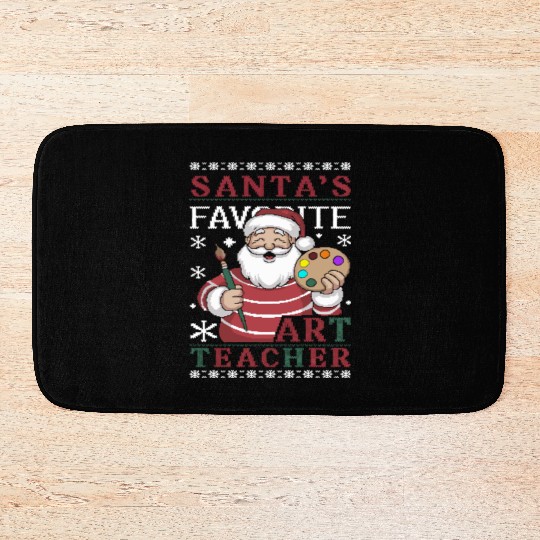 Santa's Favorite Art Teacher Bath Mats