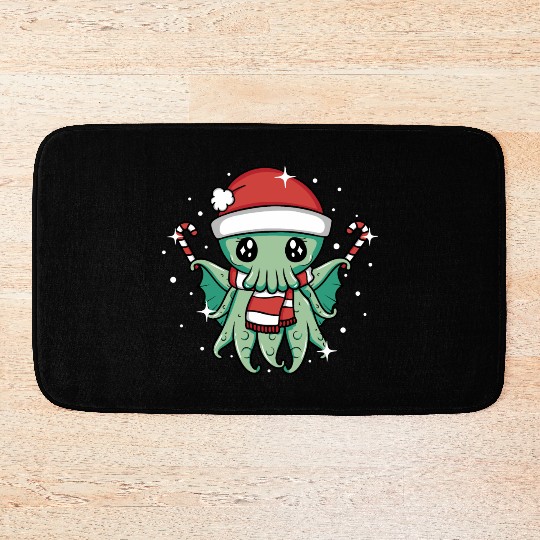 Christmas Cthulhu Bath Mats