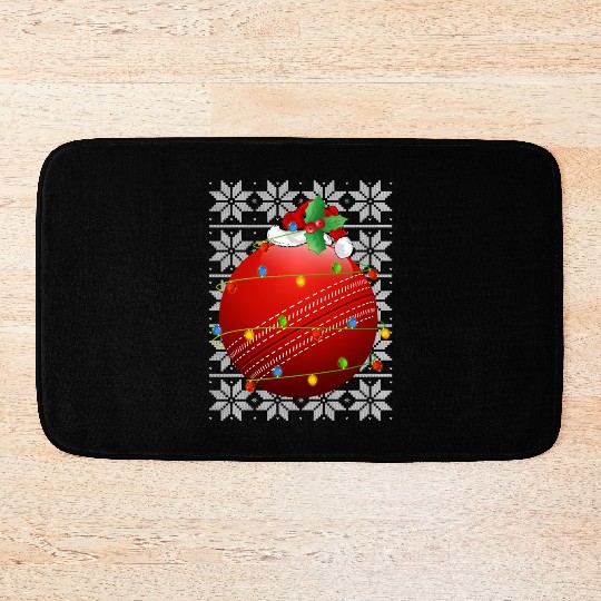 Cricket Ball Santa Bath Mats