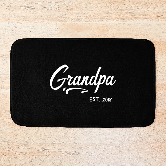 Grandparents Grandpa Established 2018 Grandfather Bath Mats