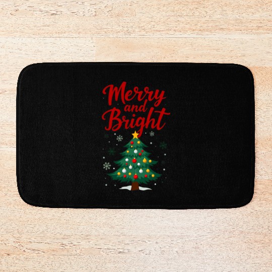 Merry And Bright - Merry Christmas Bath Mats