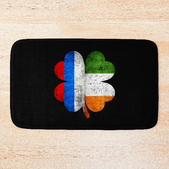 Russian Irish Shamrock Russia Ireland Flag Bath Mats