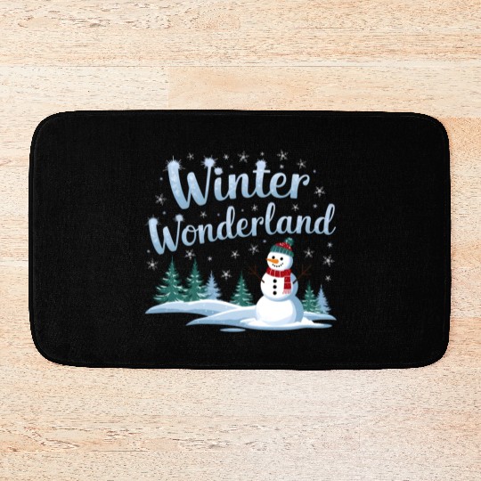 christmas snowman winter wonderland Bath Mats