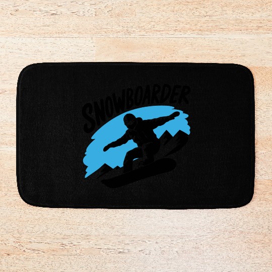Snowboard Snowboarder Snowboarding Winter Sports Bath Mats