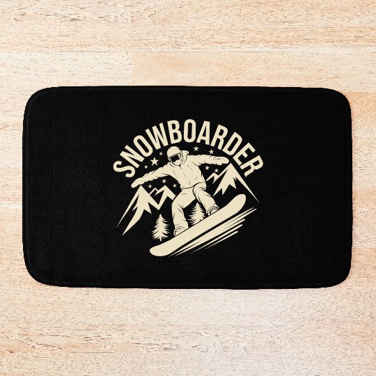 Snowboard Snowboarder Snowboarding Winter Sports Bath Mats