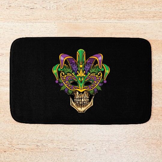 Sugarskull Mask Beads Festival Parade Mardi Gras Bath Mats