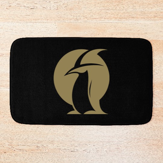 Penguin Witch Hat Silhouette Magical Creatures Bath Mats