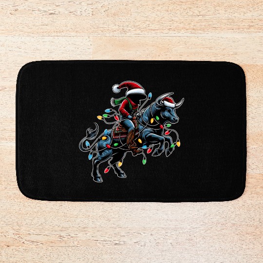 Rodeo Barrel Racer Barrel Racing Christmas Hat Bath Mats