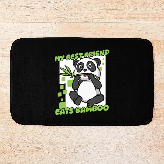 My Best Friend Eats Bamboo Panda Bear Friend Bath Mats