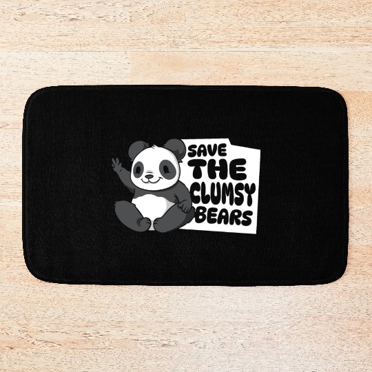Save The Clumsy Bears Panda Bear Friend Lover Bath Mats