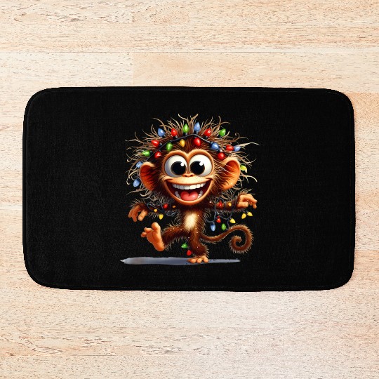 Christmas Merry Christmas For Gift Monkey Bath Mats
