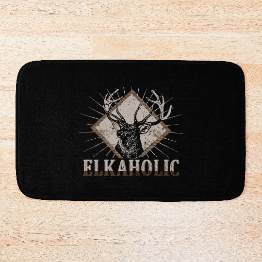 Elk Hunting Elkaholic Hunters Bath Mats