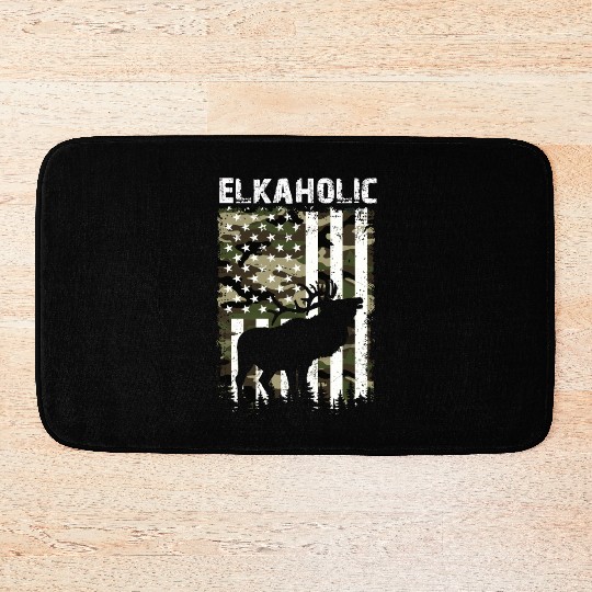 Elk Hunting Elkaholic Hunters Bath Mats
