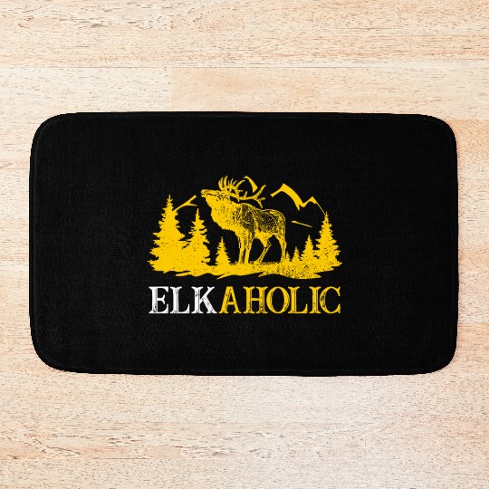 Elk Hunting Elkaholic Hunters Bath Mats