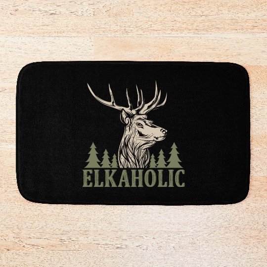 Elk Hunting Elkaholic Hunters Bath Mats