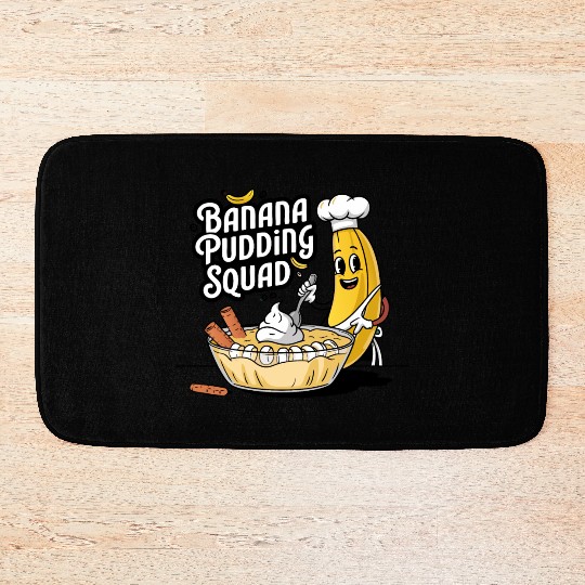 Banana Pudding Squad Lover Cooking Dessert Banana Bath Mats