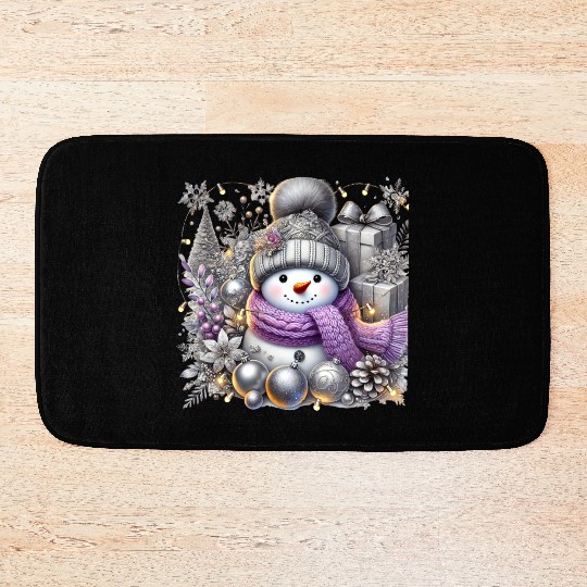 Snowman Christmas, Merry Christmas Bath Mats