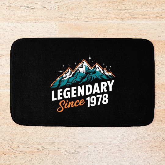 Legendary Since 1978 Hiker Birthday Mountain Bath Mats