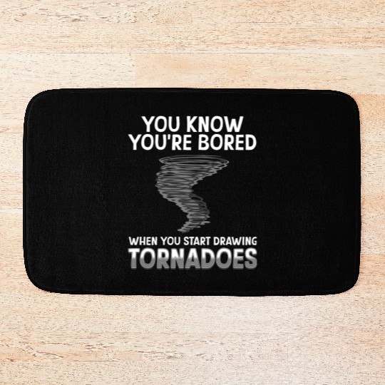 Funny science humor nerd geek tornado Bath Mats