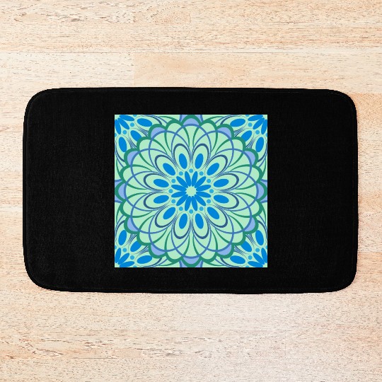 mandala Jade Stained Glass Bath Mats