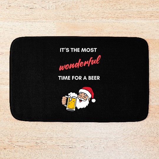 It's the most wonderful time for a beer christmas Bath Mats