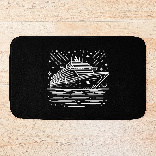 Minimalistic Vector Cruise Ship path4 Bath Mats