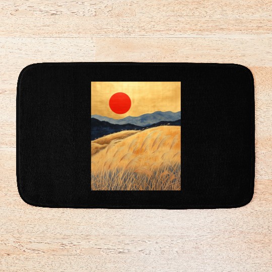 Sunset Serenity: Susuki Fields in Twilight Bath Mats