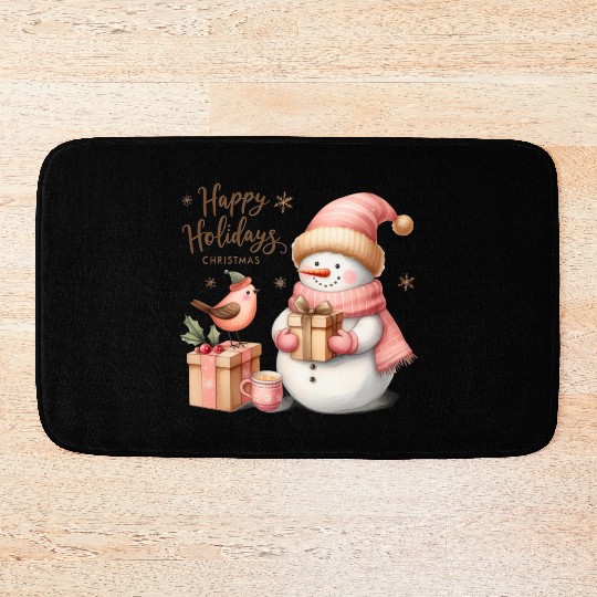 Happy Holidays, Merry Christmas Bath Mats
